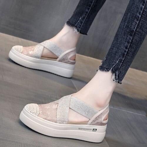 2021 Summer New Ladies Sandals Women Fashion Solid Flat Thick Sandal Retro Rome Style Sandals Zapatos De Mujer
