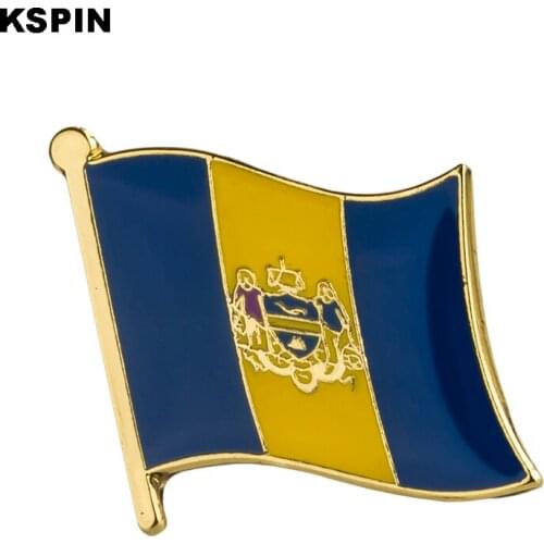 U.S.A Philadelphia State Badges Flag Badge Flag Lapal Pin On Backpack Pins For Clothes 10pcs XY0214