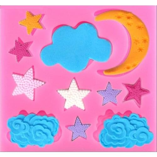 Star Moon Cloud Silicone Mold Fondant Chocolate Mold Cake Decoration Baking Tool