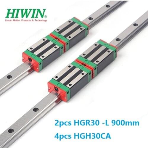 2pcs 100% Original New Hiwin HGR30 -L 900mm linear guide/rail + 4pcs HGH30CA linear narrow blocks for CNC router