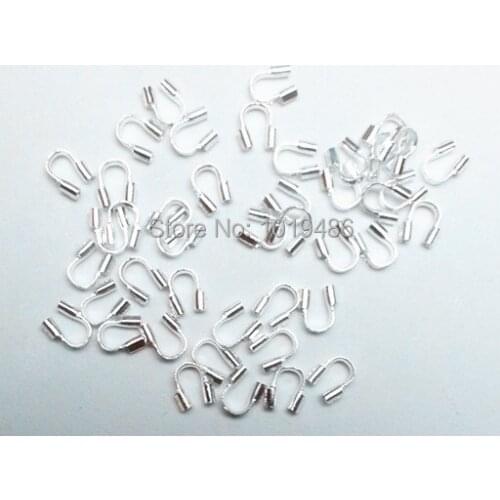 1000pcs/lot U shape metal Wire Guard Guardian Protectors loops Jewelry findings accessory for childs necklace