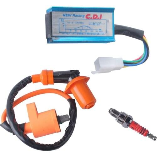 5Pin CDI Ignition Coil Kit For ATV GY6 50cc 70cc 90cc 110cc A7TC Spark Plug