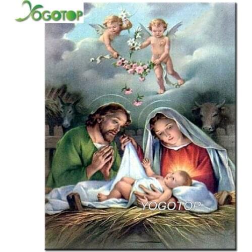 Birth Of Jesus Christ 5D DIY Diamond Painting cross stitch religion Full square round drill mosaic Diamond embroidery YY2372