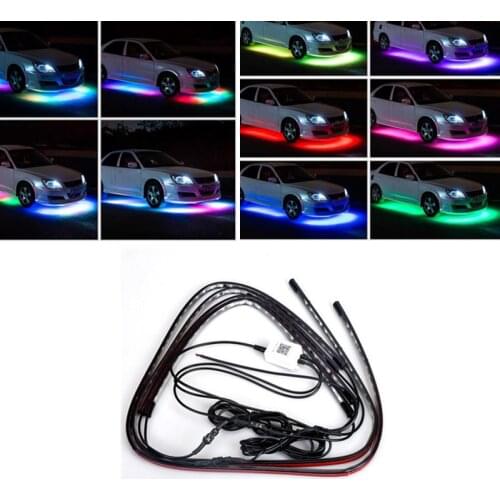 Car Chassis Streamer Lights Multicolor Flexible Flowing Auto LED Light Auto Atmosphere Lamp 12V APP Control Car Exterior Tools