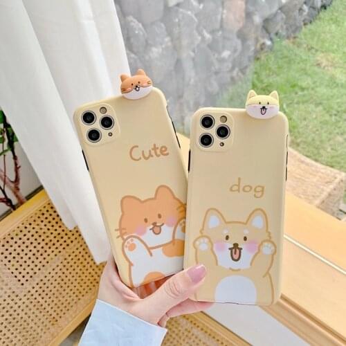 Super cute 3D pet dog cat Christmas present soft silicon phone case for apple iphone 7 8 Plus X XS XR MAX 11 Pro back cover capa