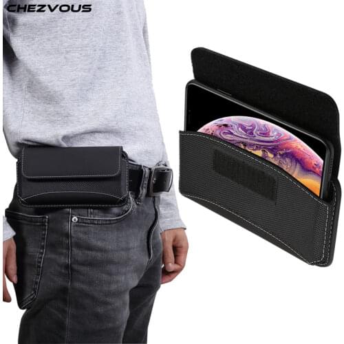CHEZVOUS Belt Clip Leather Case For iPhone X 7 8 6 plus XR xs max Universal Phone Pouch 4.7-6.9 inch Oxford Cloth Waist Bag