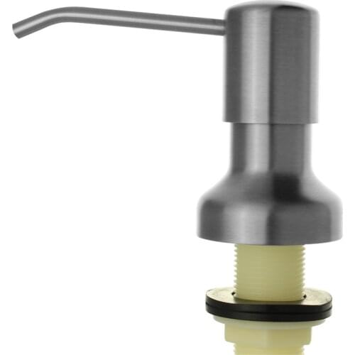 Stainless Steel Liquid Soap Dispenser Kitchen Sink 17 OZ Bottle /3.15 Inch Threaded Tube for Thick Deck Installation Brushed