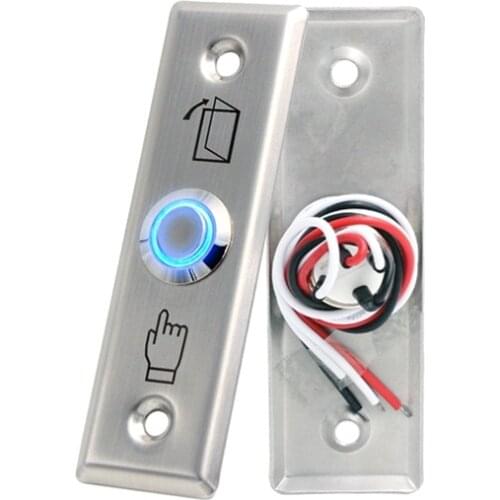 10pcs NO NC LED light indicator Stainless Steel Door Exit Button Switch push button switch For door access lock gate opener