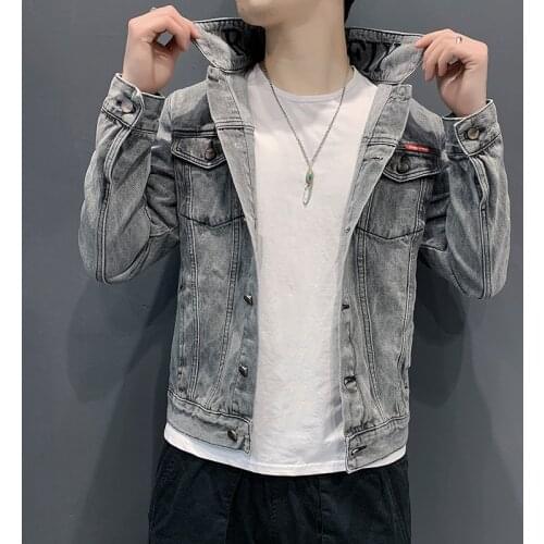 Japanese streetwear mens autumn vintage solid biker denim jacket masculine loose cotton warm couple jean bomber pilot jackets