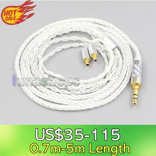 LN006545 3.5mm 2.5mm XLR 4.4mm 8 Core Silver Plated OCC Earphone Cable For Sennheiser IE400 IE500 Pro