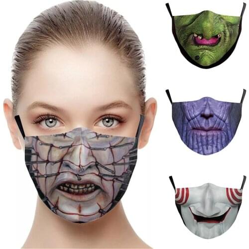 Fashion Horror Halloween Cospaly Face-Protection Masks Womens Men Unisex Dust-proof Cycling Spots Breathable Adult Party Mask