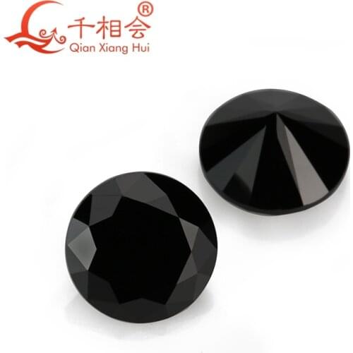 0.8-1.9mm Machine cut round shape dia mond cut beautiful Natural black spinel gemstones loose stone