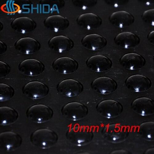 Wholesale 1000PCS 10*1.5mm Clear and Black Self Adhesive Rounded Silicone Rubber Feet Pads, Anti Slip Sticky Shock Absorber Pads