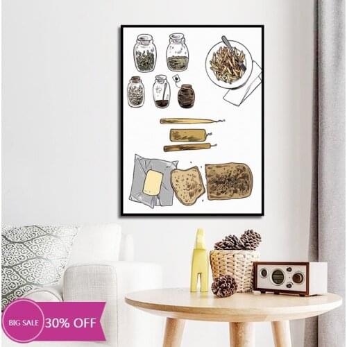 Canvas Print Painting Ingredient Production and Display Poster Nordic Style Wall Art Modular Living Room Bedroom Home