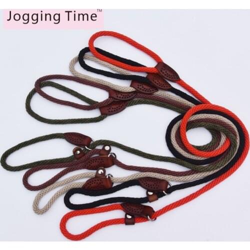 Dog Leash for Pet Leash Dogs Handmade Leather Nylon Outdoor Training Dog Harness Red Black Brown color Walking Running Jogging