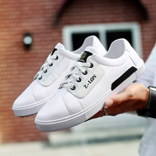 Causal s leather trainers fashion casuales sports summer slip Mens white 2020 Sneakers para de shoe cuero man for sapatos on 39
