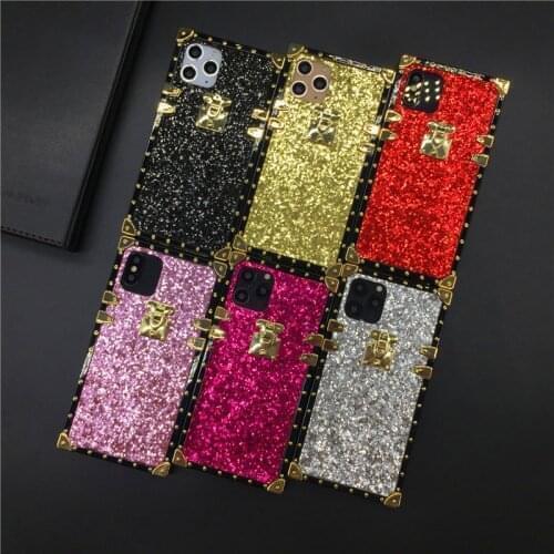Luxury Bling Cover Matte Sequins Square Gold Glitter Case for Motorola Moto G Stylus 2021 G Power G Play One 5G Ace Moto G 5G