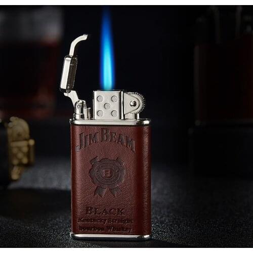 Grinding Wheel Straight Into The Blue Fmale Lighter Adjustable Fmale Inflatable Metal Encendedores Butane Gas Isqueiro Men Gift