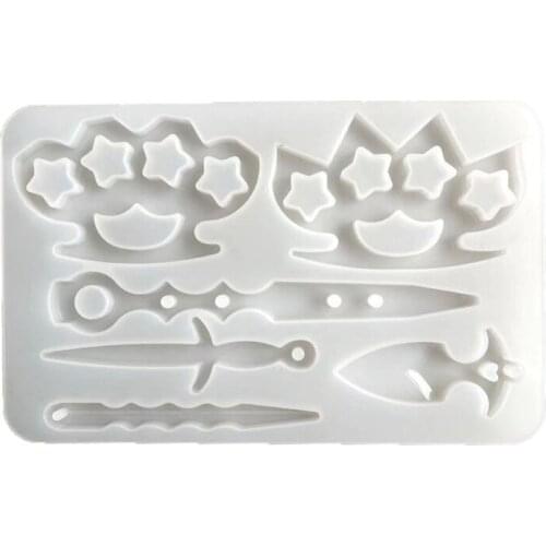 Cats Paw Sword Keychain Epoxy Resin Mold Necklace Pendant Crafts Silicone Mould