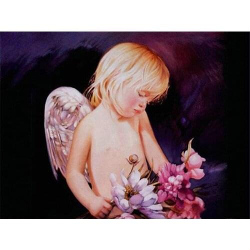 Angel Girl Printed Fabric 11CT Cross Stitch DIY Embroidery Patterns DMC Threads Handiwork Knitting Painting Sewing Different