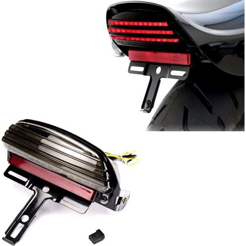 Tri-Bar Fender LED License Plate Bracket Tail Light Signal Fit For Harley Softail FXST