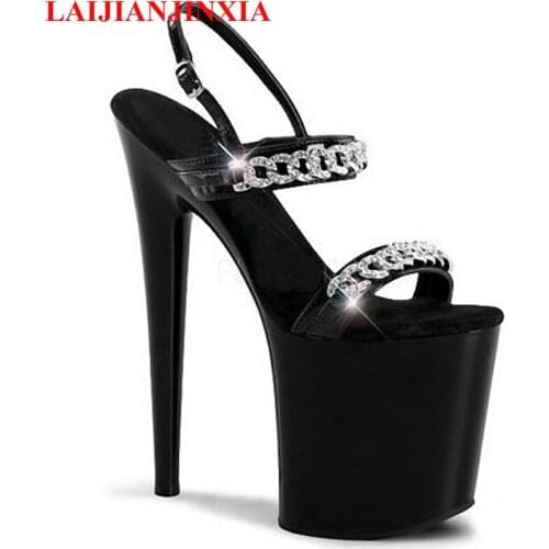 New 20cm high-heeled shoes platform open toe sandals overlock sexy shoes cos player shoes 8 inch Platforms Dance Shoes