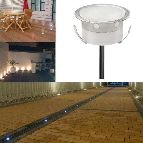 Outdoor Colour Changing Remote-controlled LED Garden Decking Lamps Stair Lighting Kit 30pcs Underground Light Exterior Step