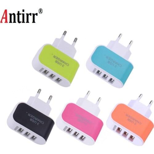 Universal 3usb candy charger Beauty plug Save lots socket space Family utility Safety plug Mobile phone charger Standard EU Plug