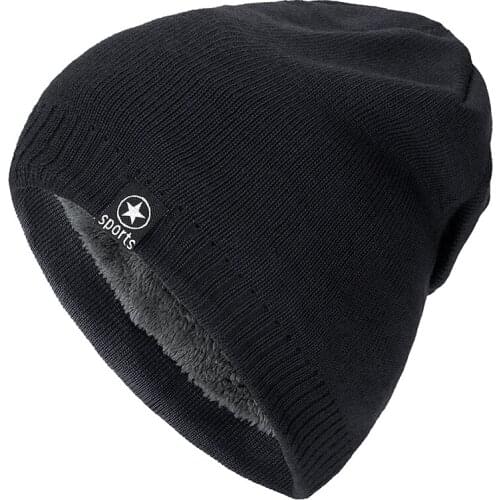 High Quality Star Winter Hat Add Fur Warm Beanies Hat Baggy Skullies Knitted Hat For Men Women Ski Sports Beanies Cap