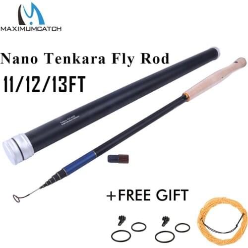 Maxcatch 11/12/13FT Tenkara Nano Japanese Carbon Fiber Fly Fishing Rod 6:4/7:3 Action 8/9 Segments Fly Rod