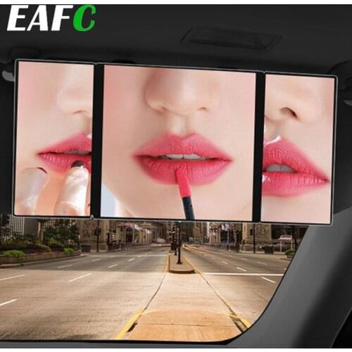 Car Mirror Interior Rearview Mirrors Universal Auto Rear View Mirror 3 Section Folding Makeup Mirror Auto Accessories