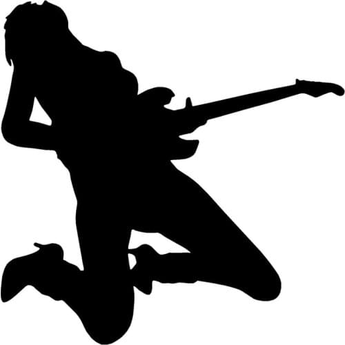 12.7*12.7CM Rock Guitarist Personalized Custom Car Stickers Fashion Styling Vinyl Car Decals Black/Silver C7-0793