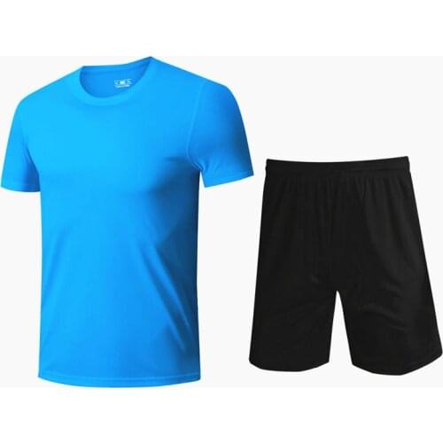 Men Running Jogging Two Pieces Suit Breathable Sports Short Sleeve T-shirt Shorts Sets Tracksuit Quick-drying Sportswear Sets