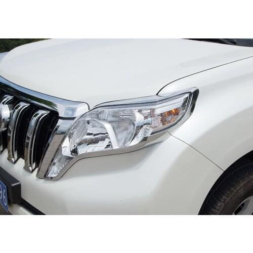 2pcs abs for TOYOTA PRADO 2014-2016 headlamp cover Taillight decorative frame sticker