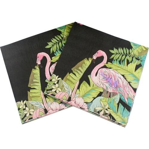 20Pcs/Set Napkins Paper Flower Flamingo Pattern Decoupage Napkin Paper Tissue for Xmas Wedding Decor Party Table Supplies Hot