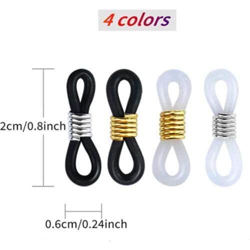 20Pieces Spectacles Chain Glasses Retainer 4 Style Silicone Eyeglass Strap Holder Loop Anti-Slip Ends Retainer Connector Holder