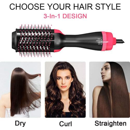 3 in 1 Hair Dryer Brush One Styling Step Hair Dryer Volumizer Salon Hot Air Brush for Women Fast Drying Straightening Curling