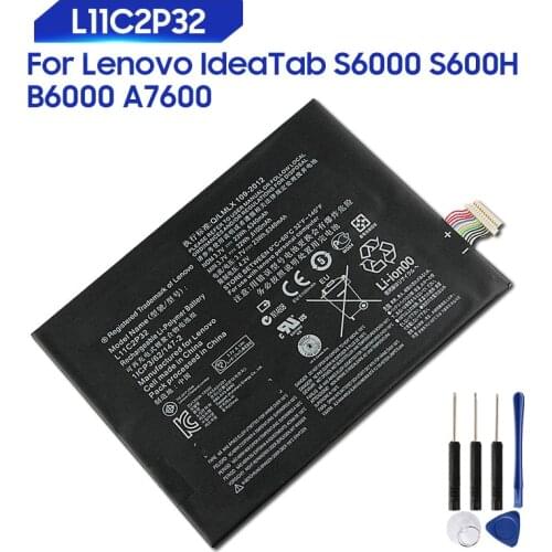 Original Replacement Battery For Lenovo IdeaTab S6000 S600H B6000 A7600 L11C2P32 L11C2P31 Genuine Tablet Battery 6340mAh