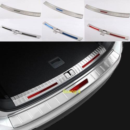Car External Inner Rear Bumper Protect Trunk Trim Plate Pedal For Volkswagen VW TiguanL Tiguan L MK2 2016 2017 2018 2019 2020