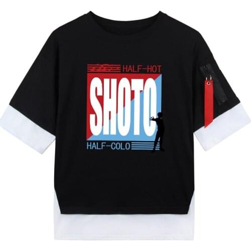 Boku no Hero Academia Korean Loose t shirt My Hero Academia Fake Two-piece unisex tshirt summer casual t-shirt anime tops tees