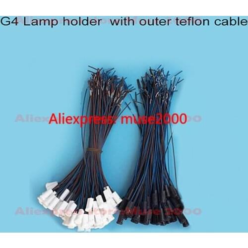 G4 lamp connector base black Electrical plastic white Porcelain body lamp holder coated high temperature cable