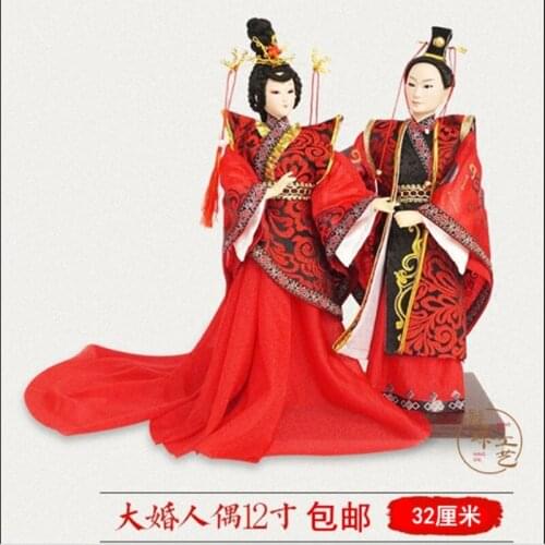 Chinese Ancient Wedding Groom and Bride Doll Marriage Gift Marriage Room Decoration Handicrafts Couple Model Toy Gift for Friend