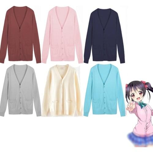 Love Live LoveLive Cosplay Costume Boku no My Hero Academia Himiko Toga Women School Sailor JK Uniform Cardigans Knitted Sweater