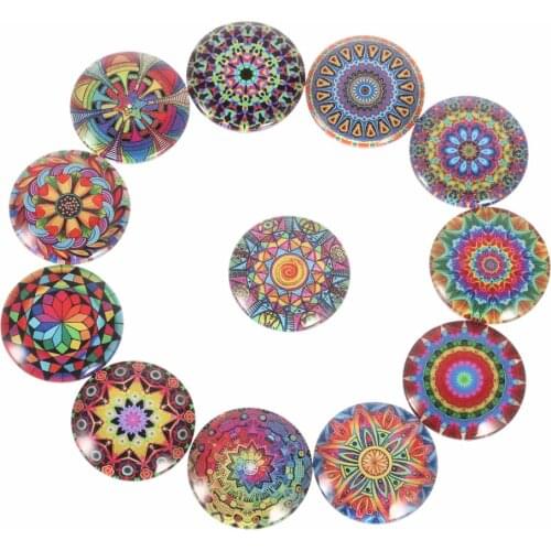 LOULEUR 12/18/20/25mm Mixed Color Round Photo Glass Cabochon Cameo Blank Ring Bangles Pendants Base Settings Bezel Tray Supplies