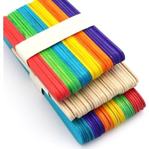 Lucia Crafts Children Wood Stick Natural Wood Ice Cream Stick DIY Crafts Art Frame Tool E1304