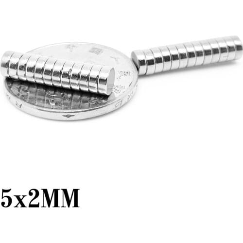 50/100/200/500/1000/1500PCS 5x2 Rare Earth Strong Magnets 5x2mm Small Round Magnets Disc 5mmx2mm Permanent Neodymium Magnets 5*2