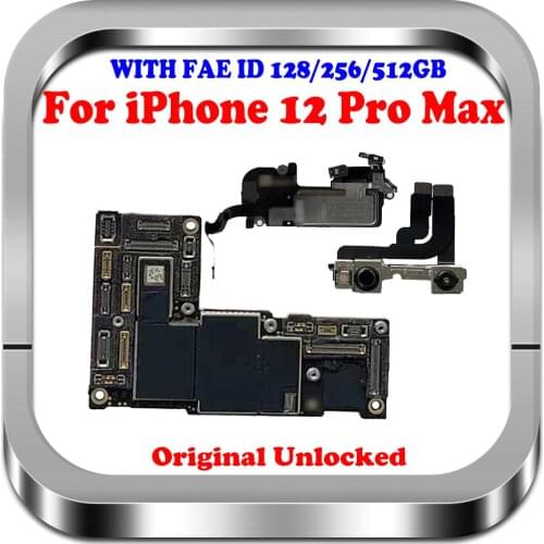Full Working For iPhone 12 Pro Max Motherboard With Face ID 128GB 256GB 512GB mianboard With IOS Free iCloud Support Update