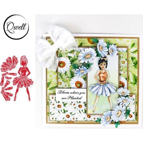 QWELL Girl Flower Chrysanthemum Broder Metal Cutting Dies for Scrapbooking and Card Making Paper Embossing Craft New 2019