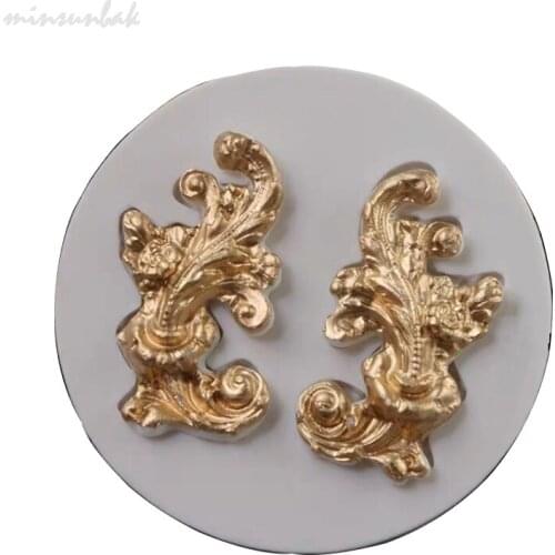 Minsunbak Fondant Relief Silicone Mold DIY Symmetrical Totem Pattern Cake Border Chocolate Decoration Tool Baking Utensils