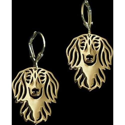 Fashion Jewelry Alloy Dog Earrings For Lovers Long haired Dachshund Earrings Drop Shipping